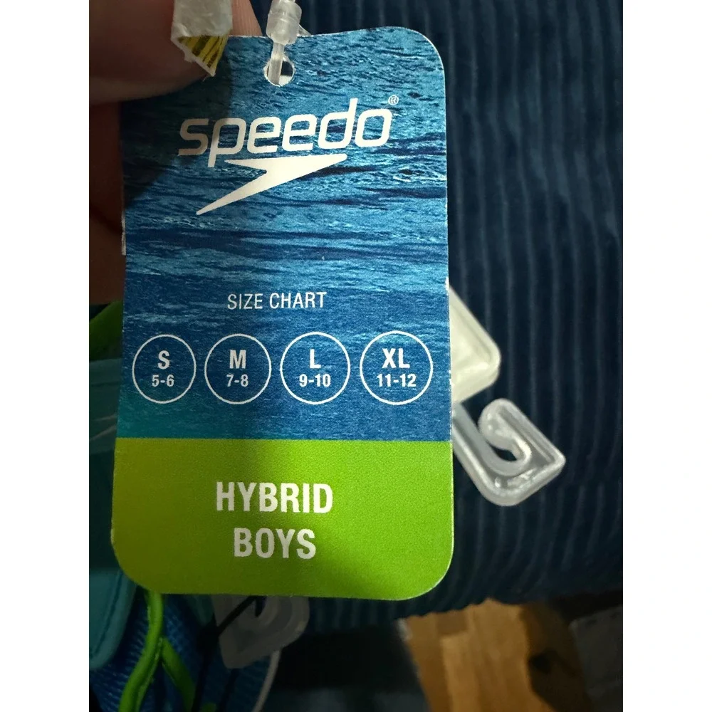 Speedo Boys Hybrid Water Shoes Bachelor Button Blue Green Size L 9-10 NEW - Picture 8 of 9
